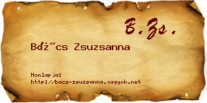 Bács Zsuzsanna névjegykártya